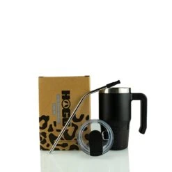 12oz POWDER COATED GRIPPY TUMBLER -The Stainless Depot 12GRIPPYBLACKCHEETAH3
