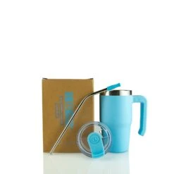 12oz POWDER COATED GRIPPY TUMBLER -The Stainless Depot 12GRIPPYLIGHTBLUE3