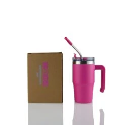 12oz POWDER COATED GRIPPY TUMBLER -The Stainless Depot 12GRIPPYPINK1 145cf22d 1d04 4ed7 8404 e9fdbcb651da