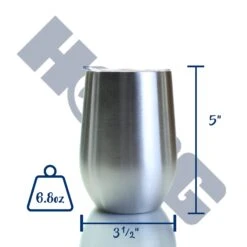 15oz STEMLESS WINE GLASS W/ SLIDING LID AND STRAW -The Stainless Depot 15STEMLESS