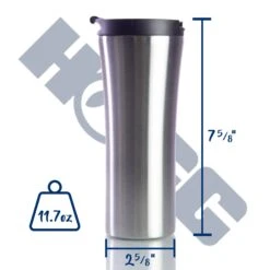 16oz TRAVEL MUG W/ BLACK SCREW ON LEAK-PROOF LID -The Stainless Depot 16TRAVEL 1f9b6fb9 e8d5 4f8a bf74 87d1f8cf8e3f
