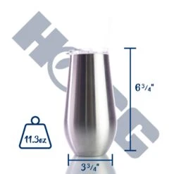 17oz STEMLESS WINE GLASS W/ SLIDING LID AND STRAW -The Stainless Depot 17STEMLESS