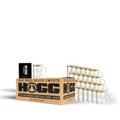 17oz SUBLIMATABLE GLASS COFFEE MUG CASE (25 UNITS) - CLEAR