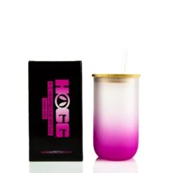 18oz SUBLIMATABLE OMBRE GLASS WINE GLASS - PINK