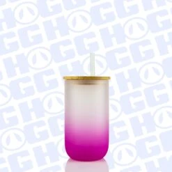 18oz SUBLIMATABLE OMBRE GLASS WINE GLASS - PINK -The Stainless Depot 18SUBOMBREWINEGLASSPINK3