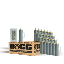 20oz GLASS SKINNY W/ SLEEVE CASE - GRAY (25 UNITS)