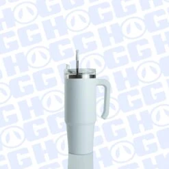 30oz POWDER COATED GRIPPY TUMBLER -The Stainless Depot 30GRIPPYWHITE3