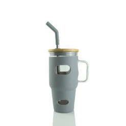 32oz GLASS MUG W/ HANDLE & SLEEVE 24 32oz GLASS MUG W/ HANDLE & SLEEVE -The Stainless Depot 32GLASSSLEEVE7