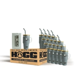 32oz GLASS MUG W/ HANDLE & SLEEVE CASE - GRAY (20 UNITS)