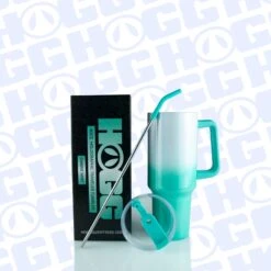 40oz SUBLIMATABLE HOLOGRAPHIC TRAVELER TUMBLER CASE (24 UNITS) - OMBRE MINT -The Stainless Depot 40SUBTRAVELEROMBRE5