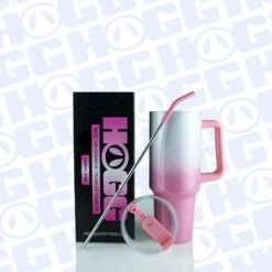 40oz SUBLIMATABLE HOLOGRAPHIC TRAVELER TUMBLER CASE (24 UNITS) - OMBRE PINK -The Stainless Depot 40SUBTRAVELEROMBRE6