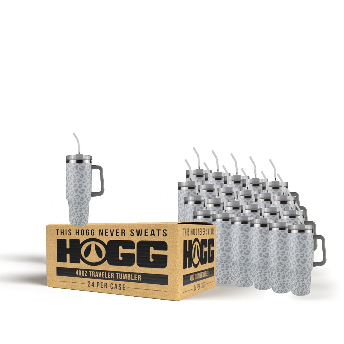 40oz TRAVELER TUMBLER CASE (24 UNITS) - WHITE/GRAY CHEETAH 3 40oz TRAVELER TUMBLER CASE (24 UNITS) - WHITE/GRAY CHEETAH