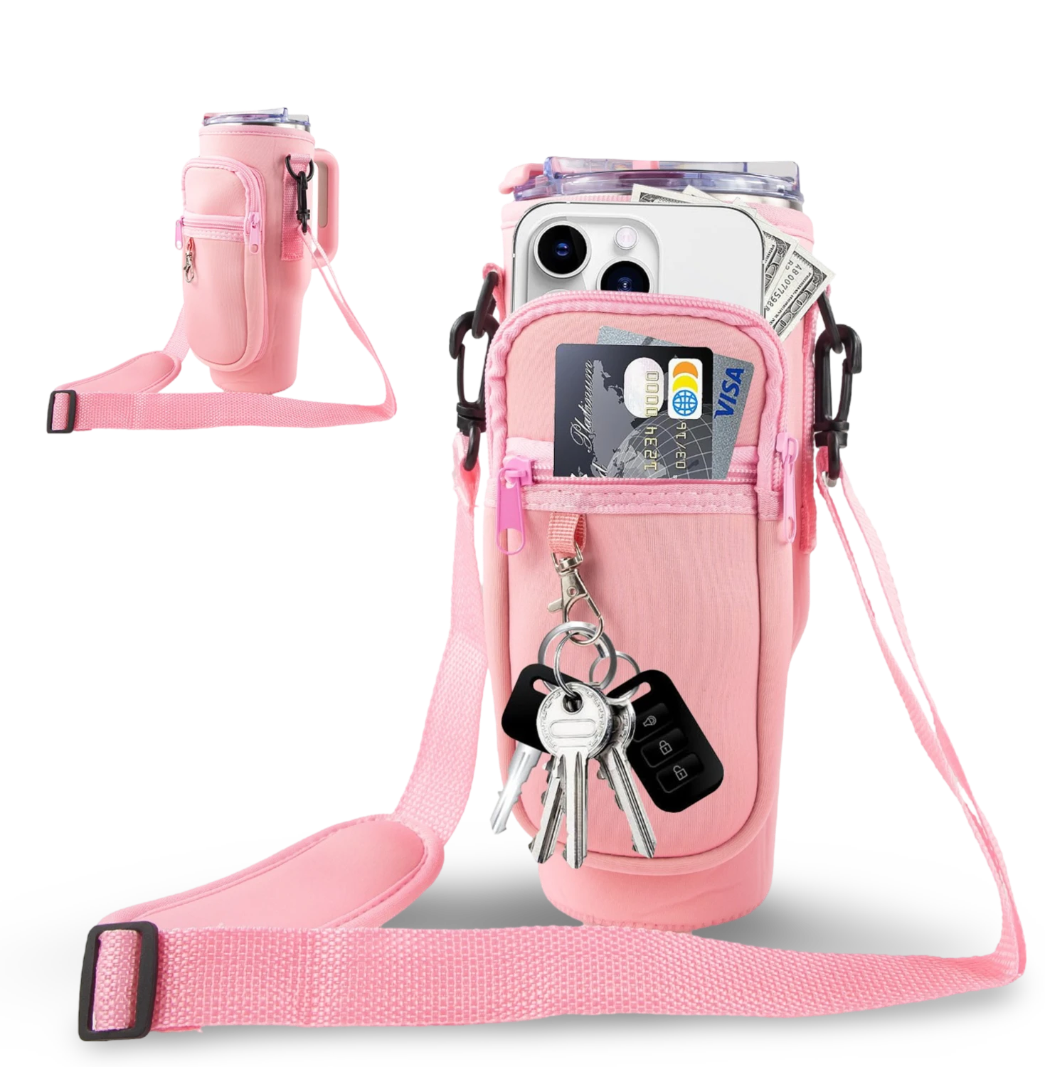 40oz PORTABLE TUMBLER SLEEVE BAG W/ STRAP & HOOK 5 40oz PORTABLE TUMBLER SLEEVE BAG W/ STRAP & HOOK – Bild 3