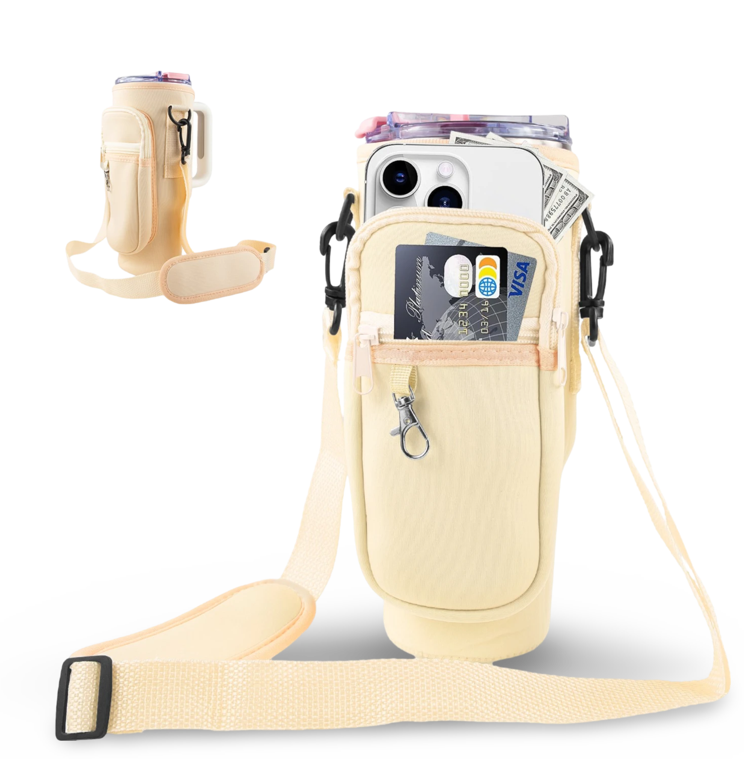 40oz PORTABLE TUMBLER SLEEVE BAG W/ STRAP & HOOK 6 40oz PORTABLE TUMBLER SLEEVE BAG W/ STRAP & HOOK – Bild 4