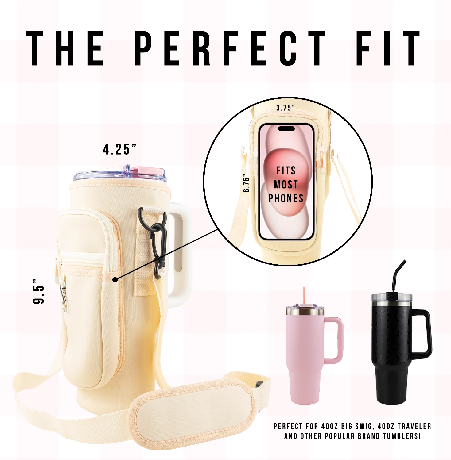 40oz PORTABLE TUMBLER SLEEVE BAG W/ STRAP & HOOK 4 40oz PORTABLE TUMBLER SLEEVE BAG W/ STRAP & HOOK – Bild 2