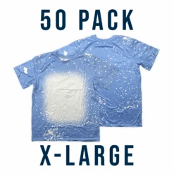Bulk Deal: Lot Of 50 SUBLIMATABLE BLEACHED T-SHIRTS -The Stainless Depot BLEACHBLUEXLARGE