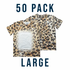 Bulk Deal: Lot Of 50 SUBLIMATABLE BLEACHED T-SHIRTS -The Stainless Depot BLEACHCHEETAHLARGE