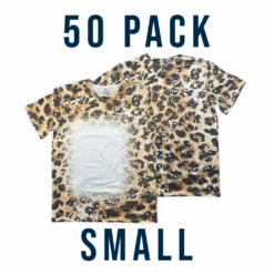 Bulk Deal: Lot Of 50 SUBLIMATABLE BLEACHED T-SHIRTS -The Stainless Depot BLEACHCHEETAHSMALL