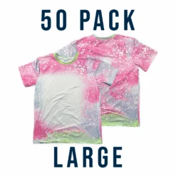 Bulk Deal: Lot Of 50 SUBLIMATABLE BLEACHED T-SHIRTS -The Stainless Depot BLEACHTIEDIELARGE