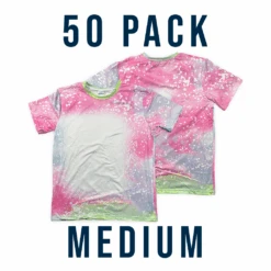 Bulk Deal: Lot Of 50 SUBLIMATABLE BLEACHED T-SHIRTS -The Stainless Depot BLEACHTIEDIEMEDIUM