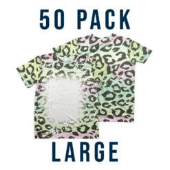 Bulk Deal: Lot Of 50 SUBLIMATABLE BLEACHED T-SHIRTS -The Stainless Depot BLEACHUNICHEETAHLARGE