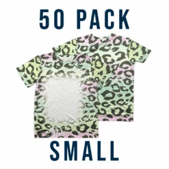 Bulk Deal: Lot Of 50 SUBLIMATABLE BLEACHED T-SHIRTS -The Stainless Depot BLEACHUNICHEETAHSMALL