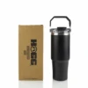 30oz POWDER COATED TRI-SIP TUMBLER - BLACK -The Stainless Depot HOGG 060