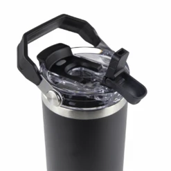 30oz POWDER COATED TRI-SIP TUMBLER - BLACK -The Stainless Depot HOGG 074