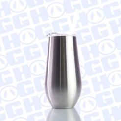 17oz STEMLESS WINE GLASS W/ SLIDING LID AND STRAW -The Stainless Depot STEMLESS17