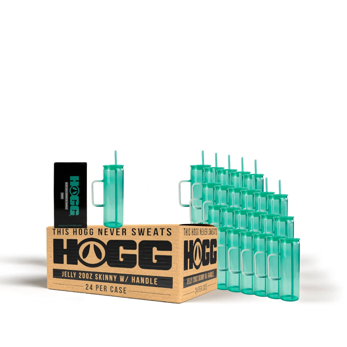 JELLY 20oz SKINNY W/ HANDLE CASE (24 Units) - GREEN 3 JELLY 20oz SKINNY W/ HANDLE CASE (24 Units) - GREEN