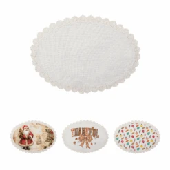SUBLIMATABLE LINEN PLACEMAT W/ LACE TRIM
